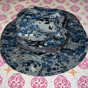 Military look boonie hat blue camo youth large​